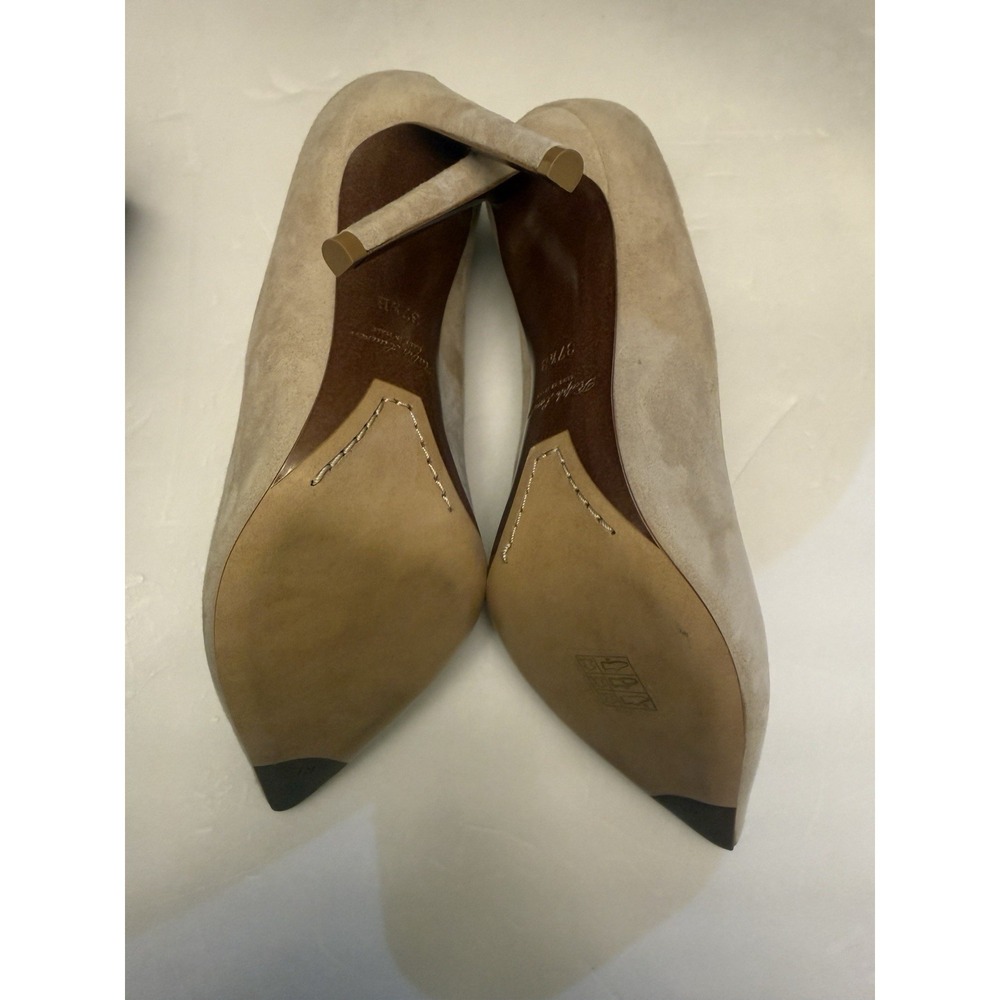 Ralph Lauren Celia Goat Suede Pumps 7  Beige Purple Label  Womens 37.5 Shoes New - Picture 4 of 12